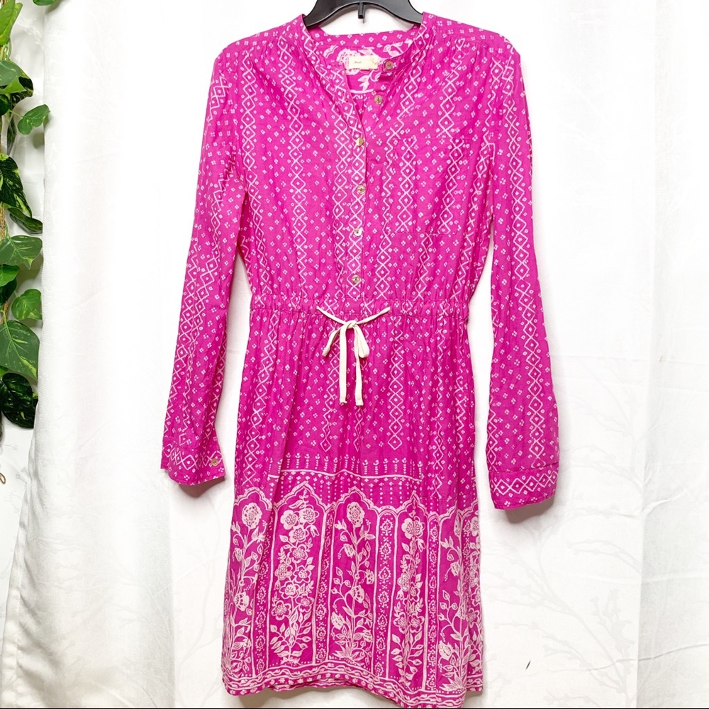 Anthropologie Meadow Rue pink shirt dress - Picture 1 of 5